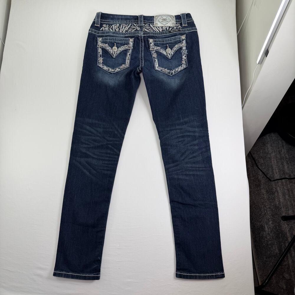 Women's Miss Me Jeans Mid Rise Easy Skinny Embellished Pockets Size 29 JE8461ESR - Picture 4 of 8